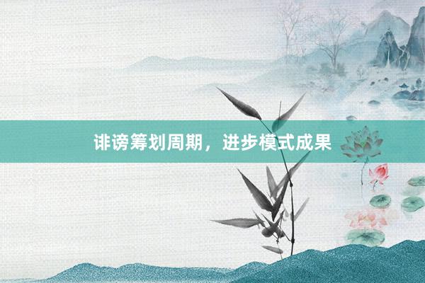 诽谤筹划周期，进步模式成果